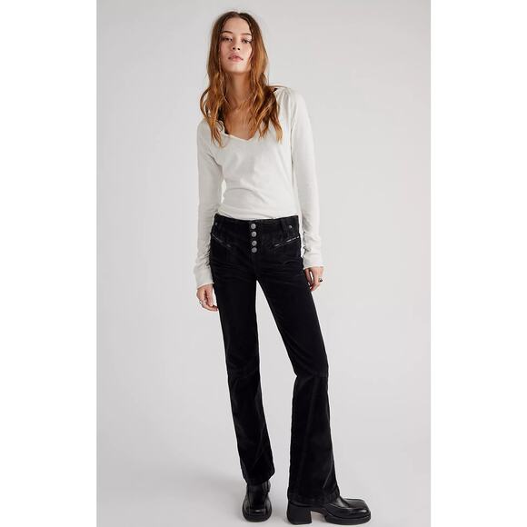 Free People Hit Back Slim Flare Pants - New Size 10 - Picture 1 of 2